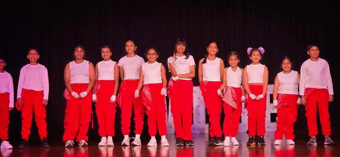 Junior group in red and white